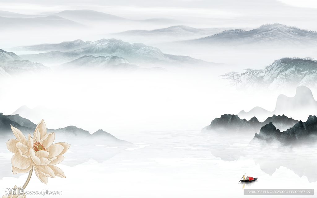 电视 高端背景山水 Tif分层