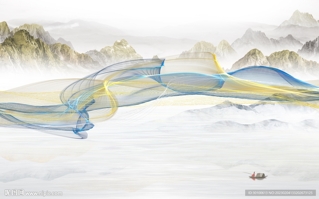 最新 高端背景山水 Tif分层