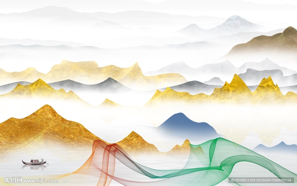 爆款 高端背景山水 Tif分层