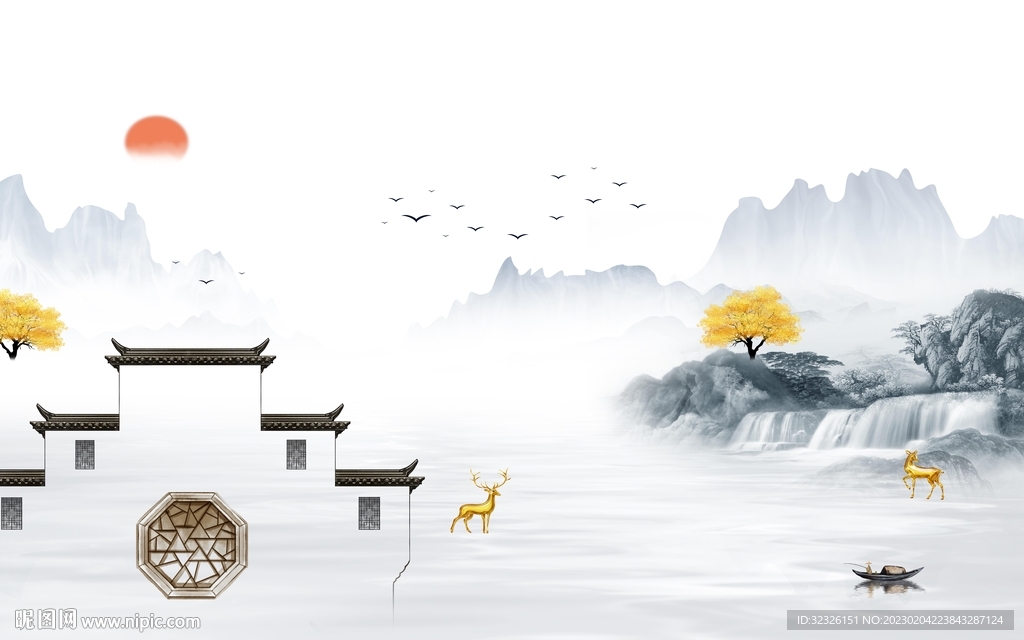 现代 意境最新山水 tif分层