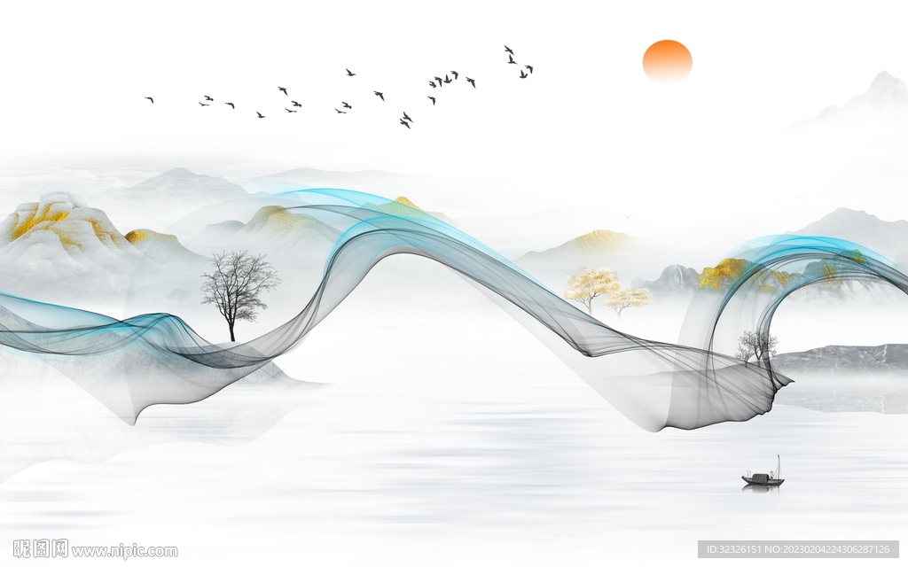 爆款 意境最新山水 tif分层