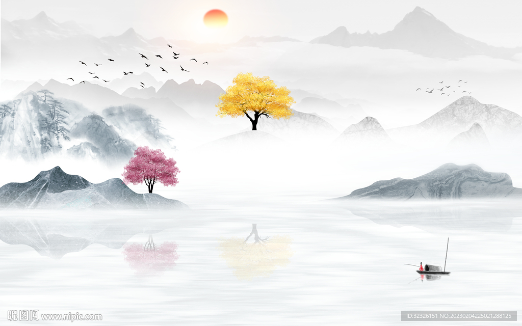 新款 意境最新山水 tif分层