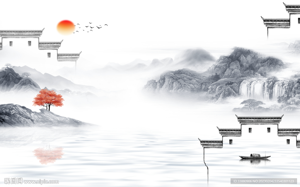 新款 中式沙发山水 Tif分层