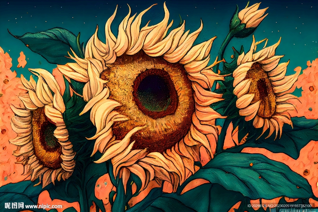 艺术油画向日葵装饰画