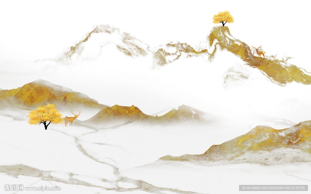 新款 电视背景山水 tif分层