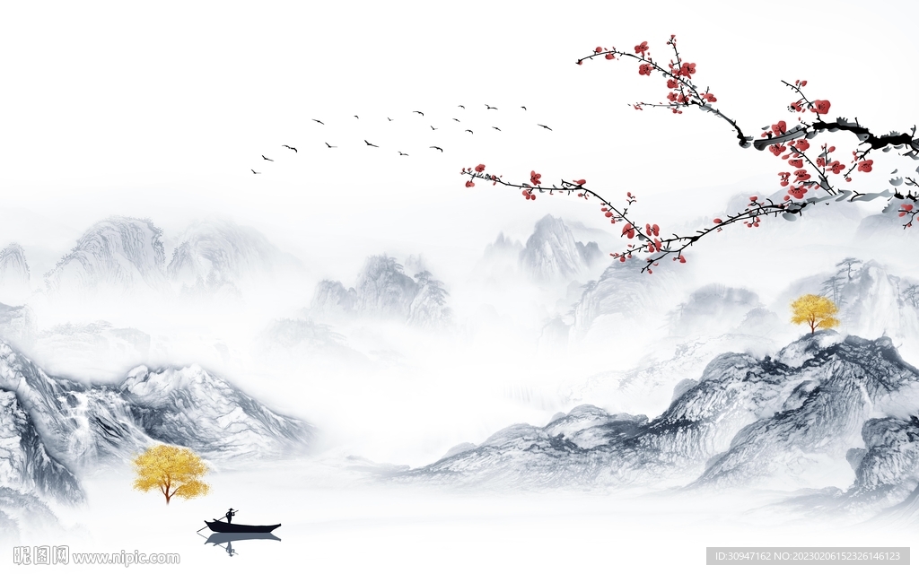 人气 客厅爆款山水 tIf分层