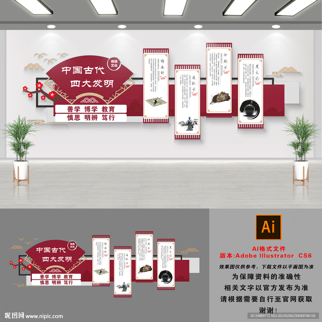 四大发明文化墙