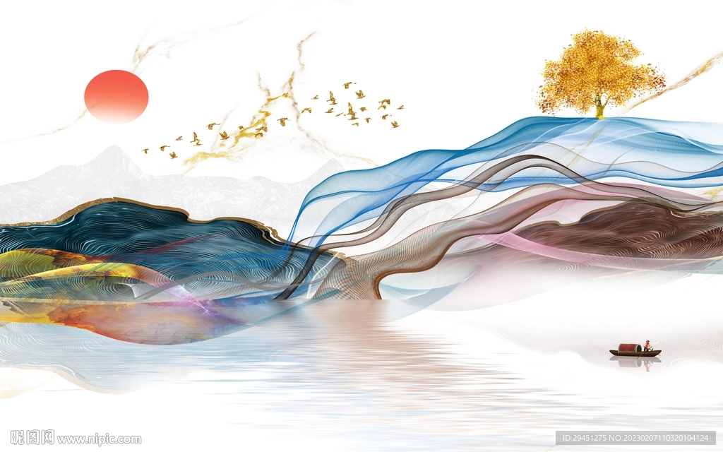 极简 高端大气山水 TiF分层