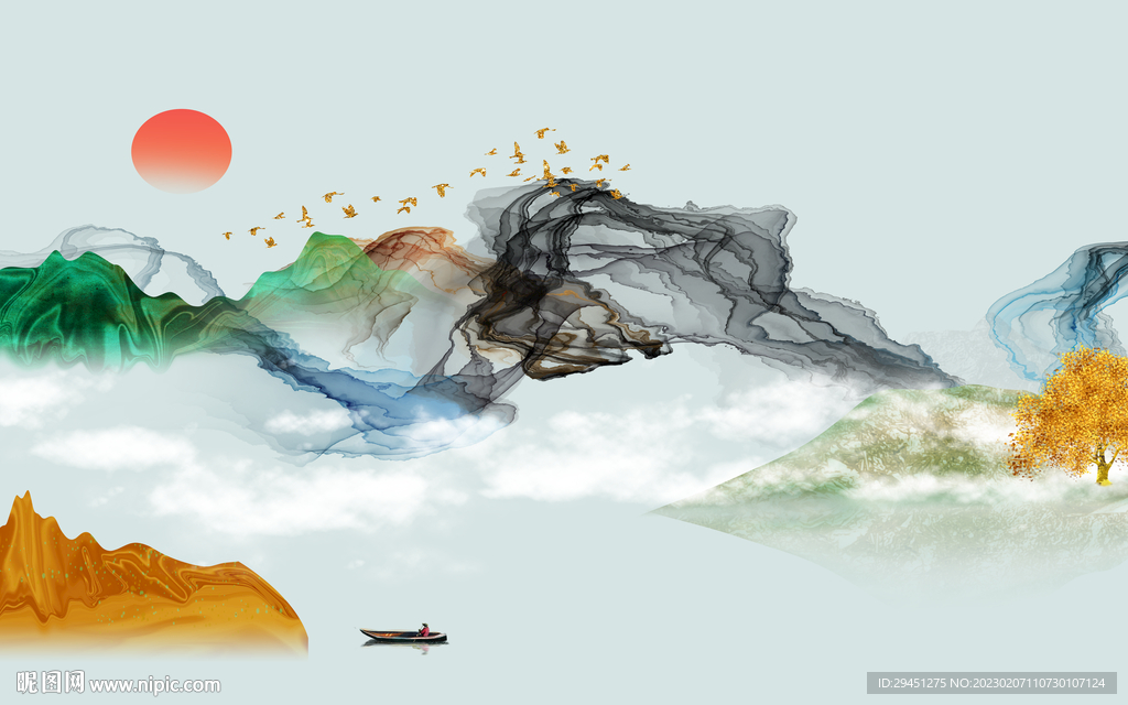 爆款 高端大气山水 TiF分层