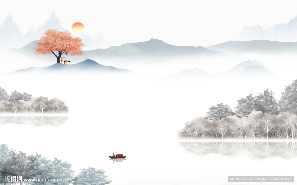 高档 高端大气山水 TiF分层