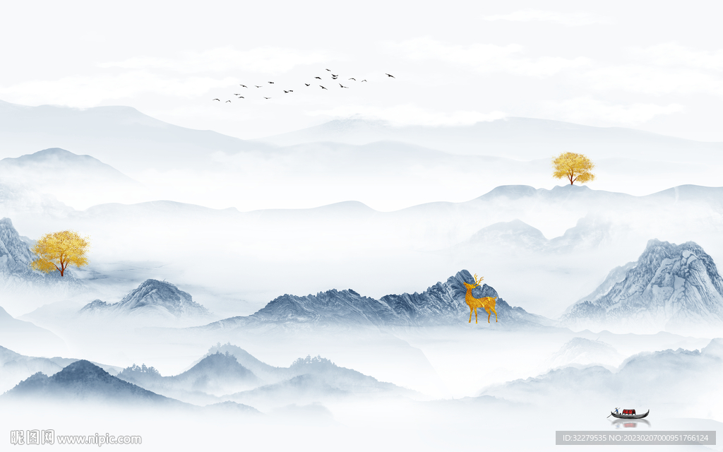 高清 山水新背景画 TiF分层