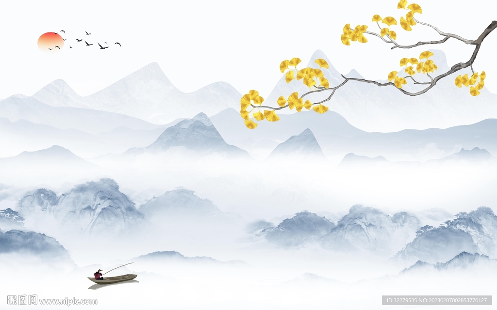 大气 山水新背景画 TiF分层