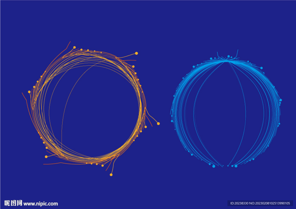 科技感线条圆点 球形