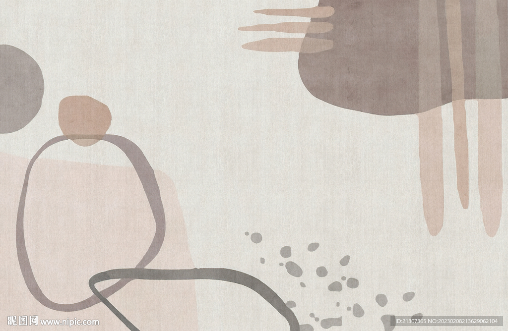 抽象暖灰色块地毯图案