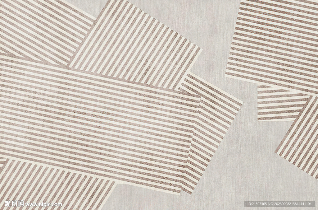 暖灰抽象线条地毯图案