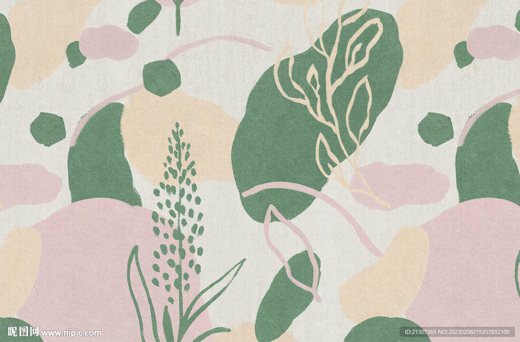 绿色粉色抽象地毯图案