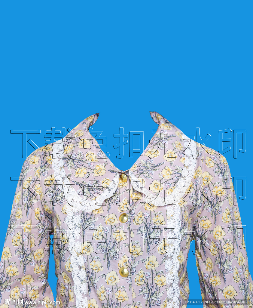 女士花衬衣服装模板