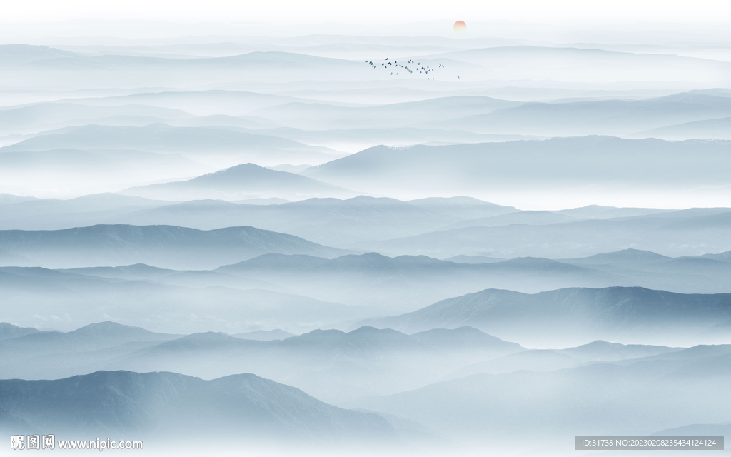 新中式山水墙画背景墙