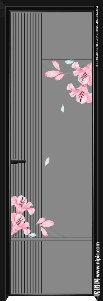 高清分层透明底平开门打印图