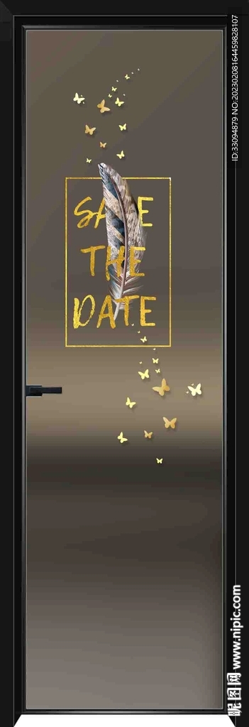 高清分层透明底平开门打印图