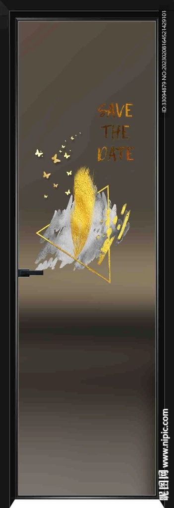 高清分层透明底平开门打印图