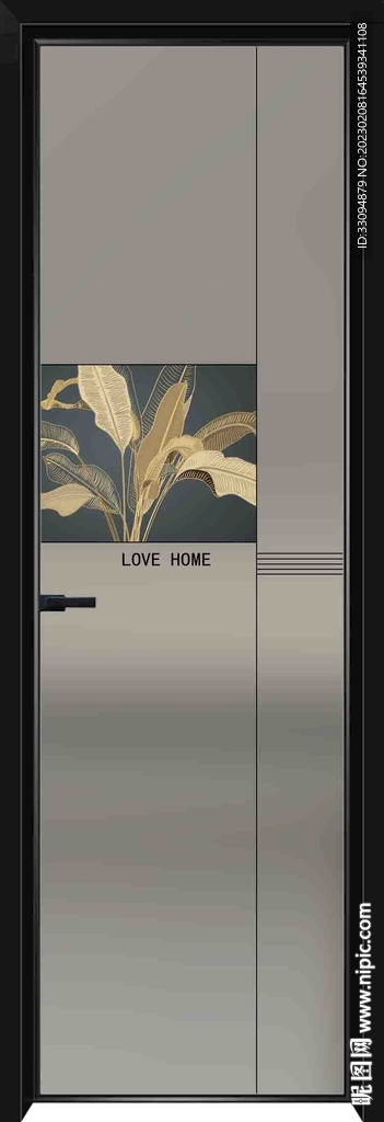 高清分层透明底平开门打印图