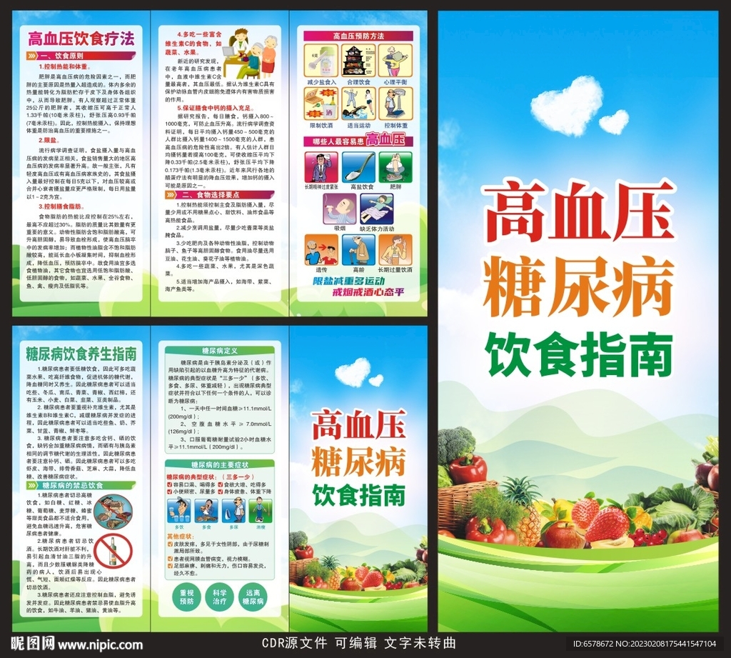 高血压和糖尿病饮食三折页