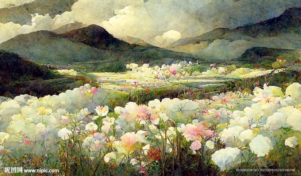 纯手绘植物装饰画