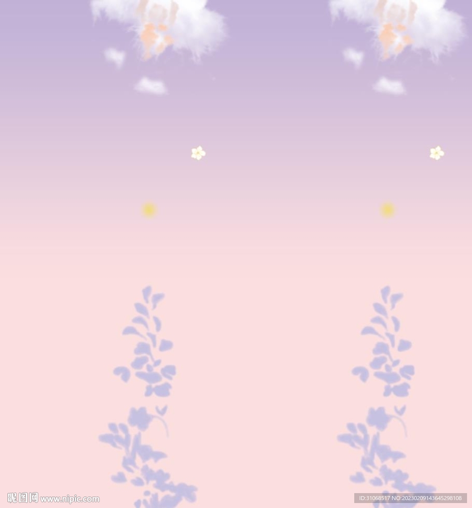 汉服紫色花云朵