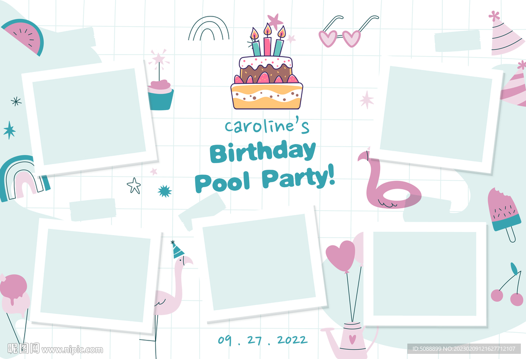 生日聚会照片 墙背景 相册纪念