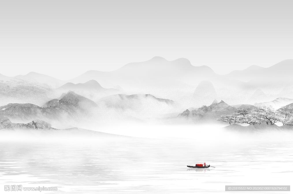 简约山水背景墙