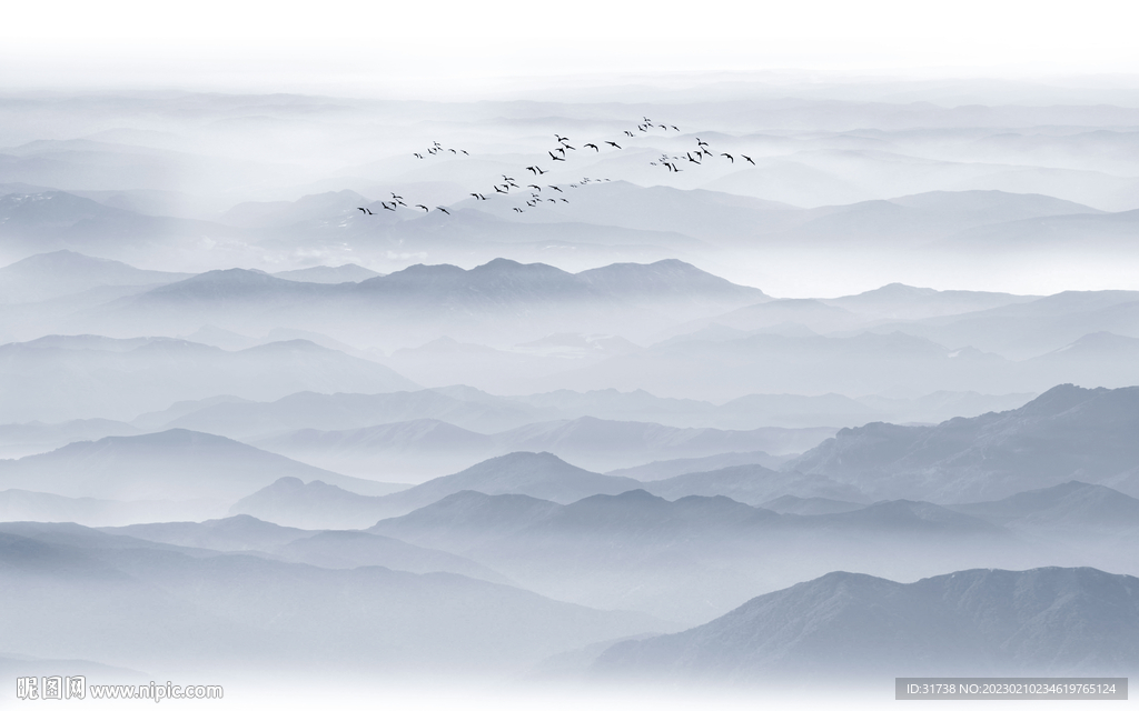 意境水墨山水画