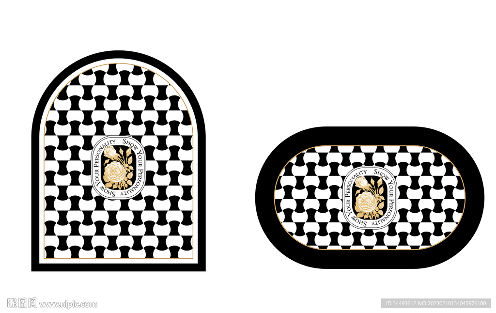 黑白格复古地垫