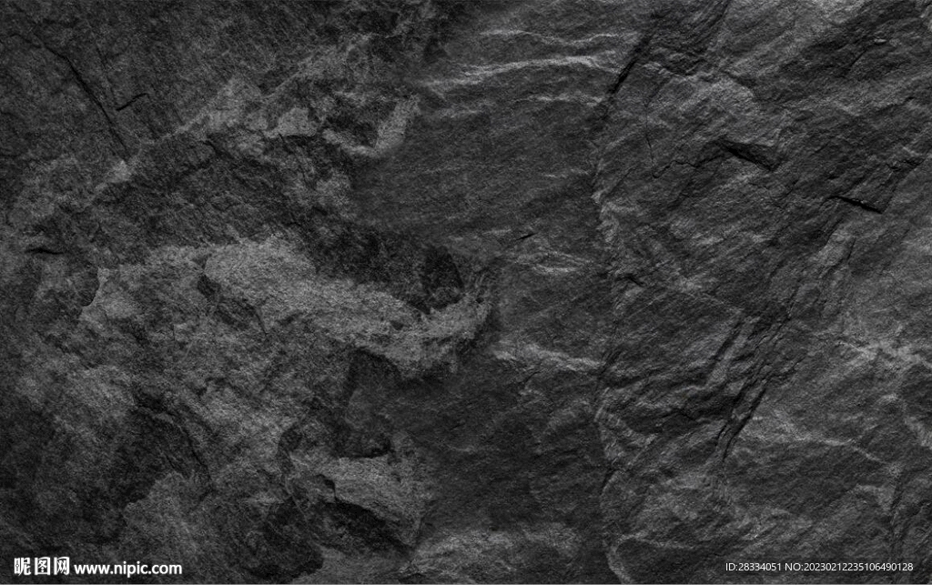 3D黑色岩石纹理背景墙
