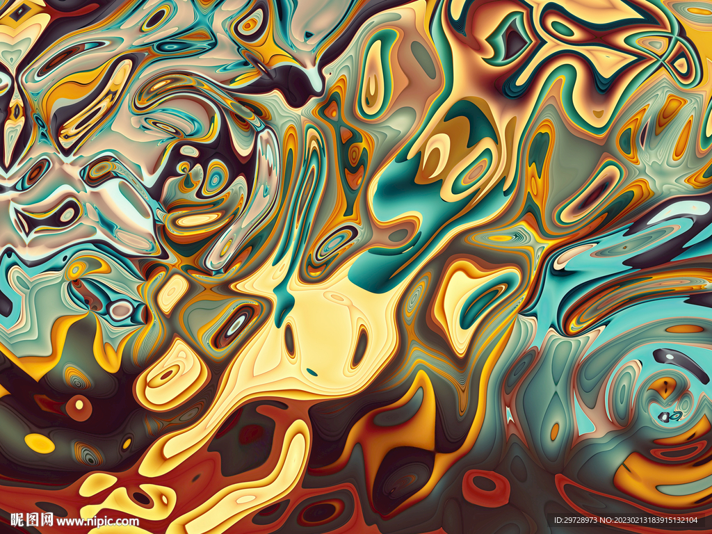 玄关流体画 海洋抽象画 玄关抽