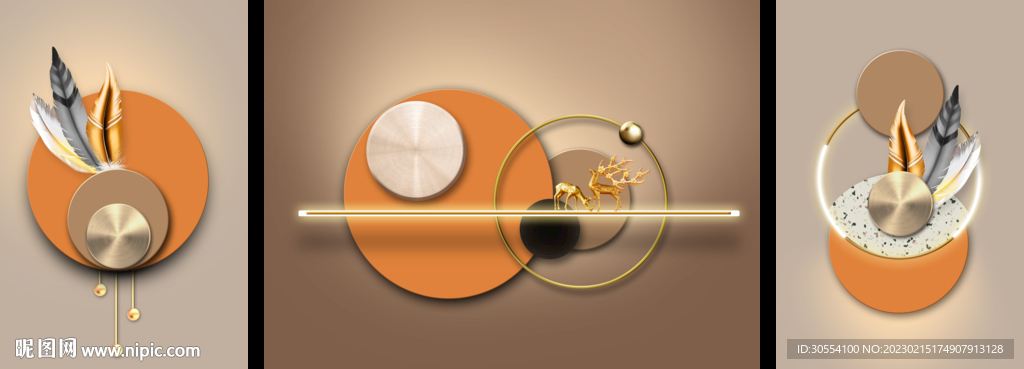 三联画客厅装饰画图片