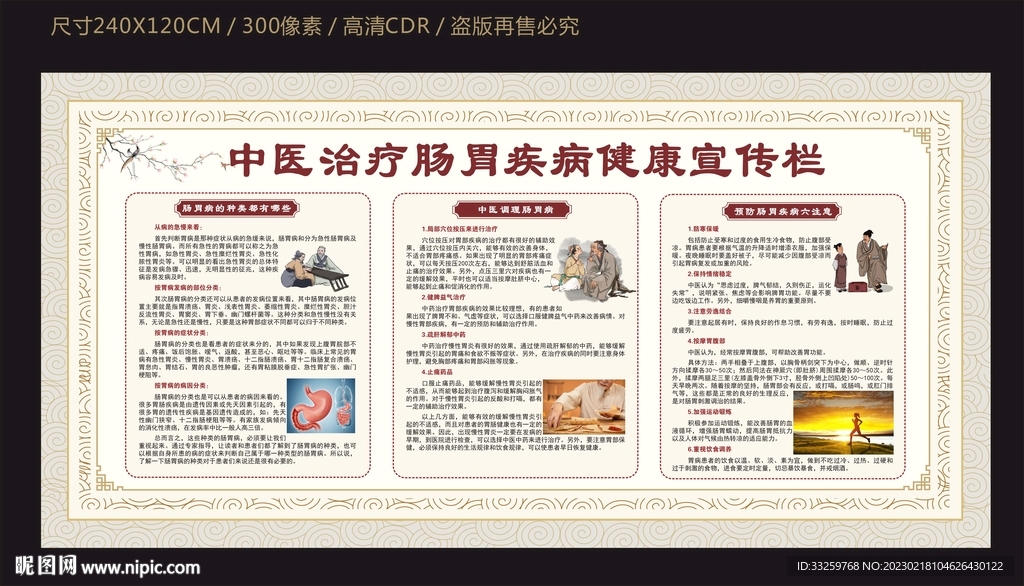 中医治疗胃肠疾病健康宣传栏
