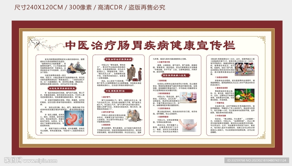 中医治疗胃肠疾病健康宣传栏
