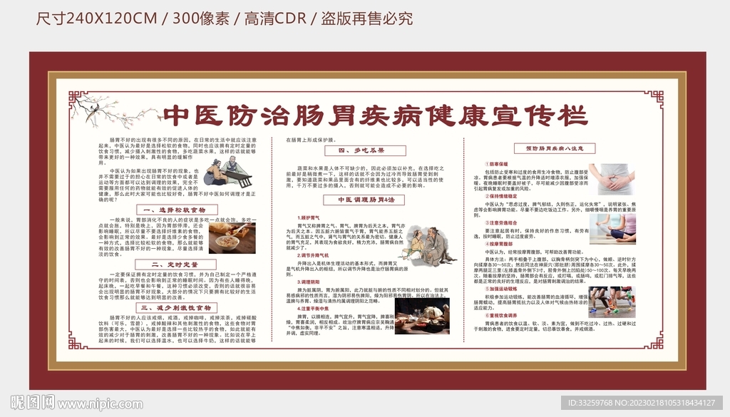 中医治疗胃肠疾病健康宣传栏