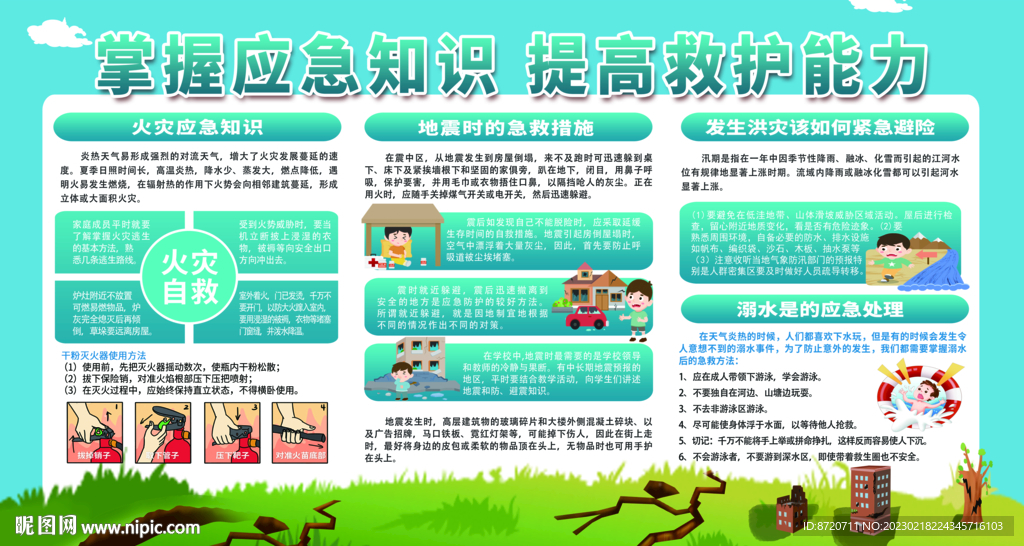 地震科普卡通知识展板