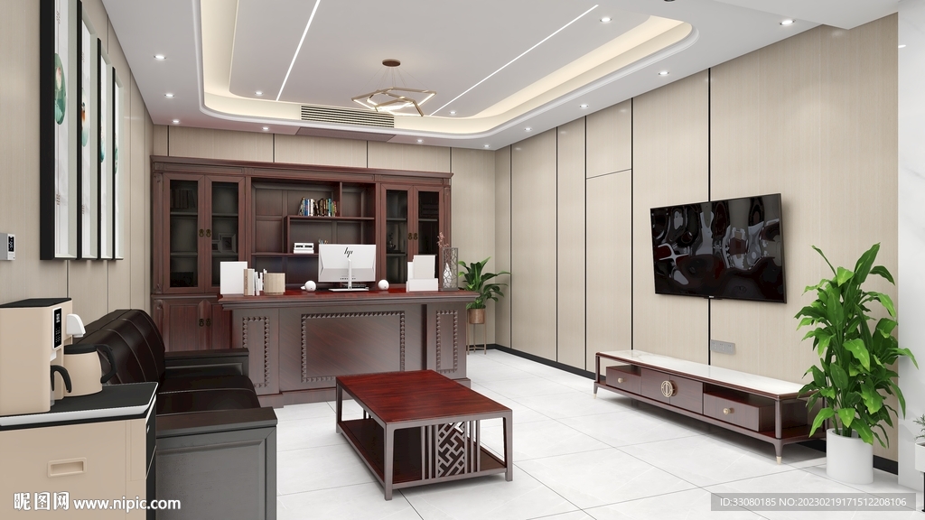 大气简约办公室装修效果