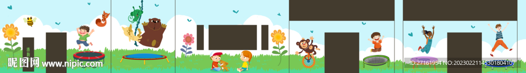 卡通游乐场蹦床