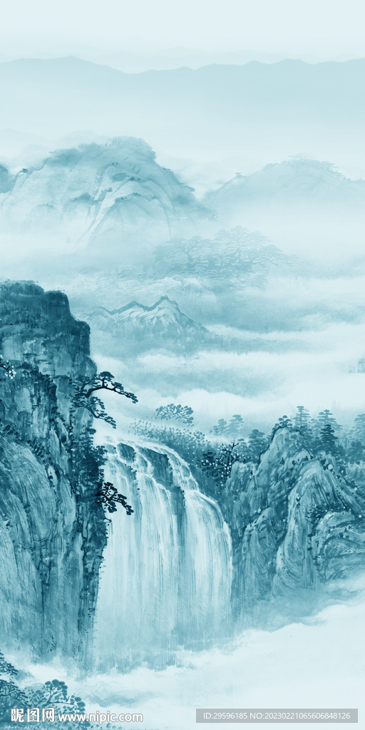 奢华 简约玄关山水 Tif分层