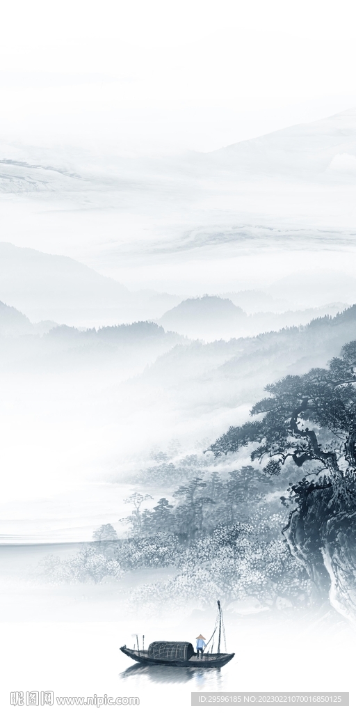 新款 意境玄关山水 Tif分层