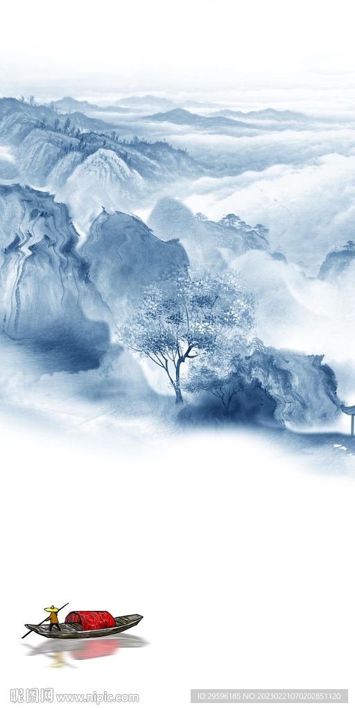 最新 意境玄关山水 Tif分层