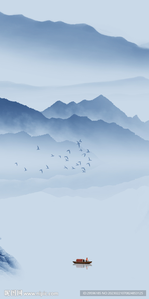 高端 简约玄关山水 Tif分层