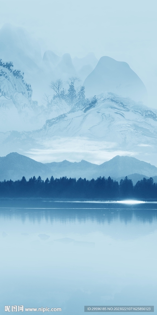 爆款 意境玄关山水 Tif分层