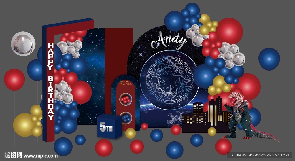 蓝色星空  男宝宝生日宴