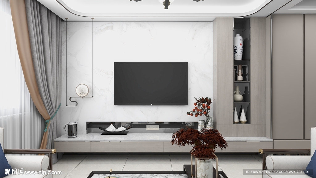 电视背景墙效果图