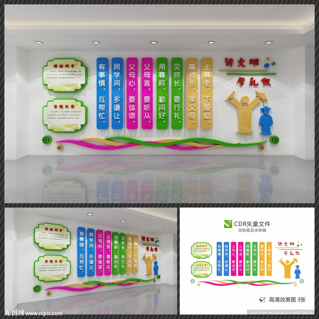 校园文明礼仪教育文化墙